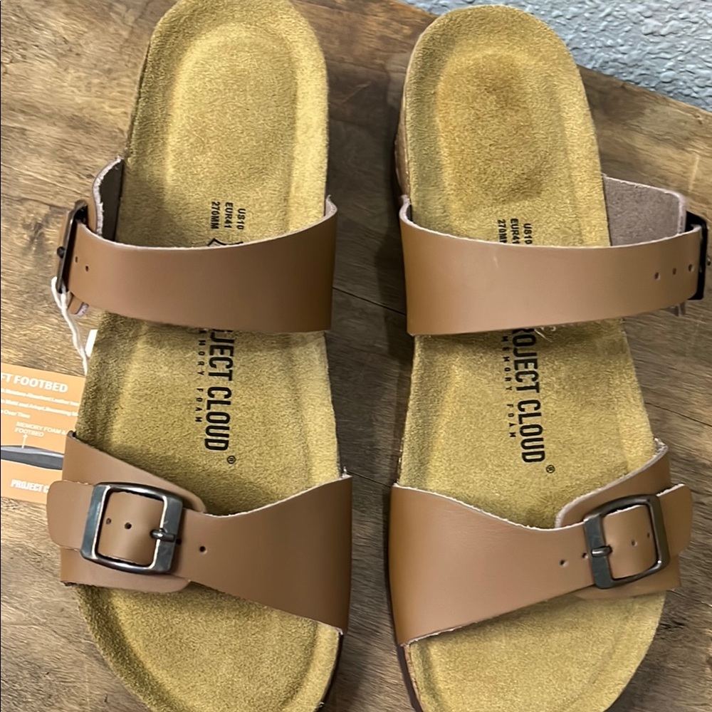 Project Cloud Tan Sandals with Buckle size 10 NWT - Picture 6 of 6